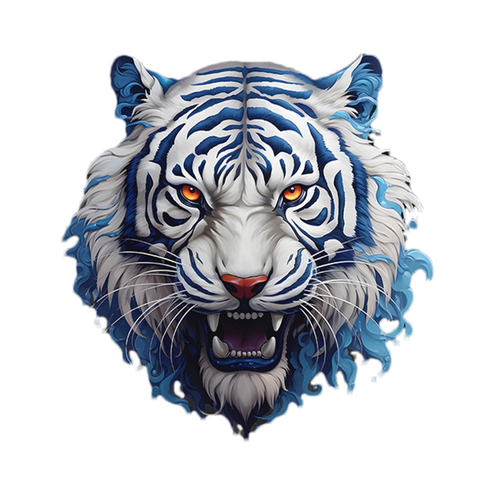 

Автомобильные наклейки и декали, Наклейки для украшения автомобиля - Синий цветок, Фарфор, Новая голова тигра 10cm