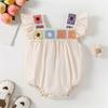 Ruffle Sleeveless Baby Girl Romper Square Neck Infant Bodysuit Onesie Bubble Romper  Summer Clothes
