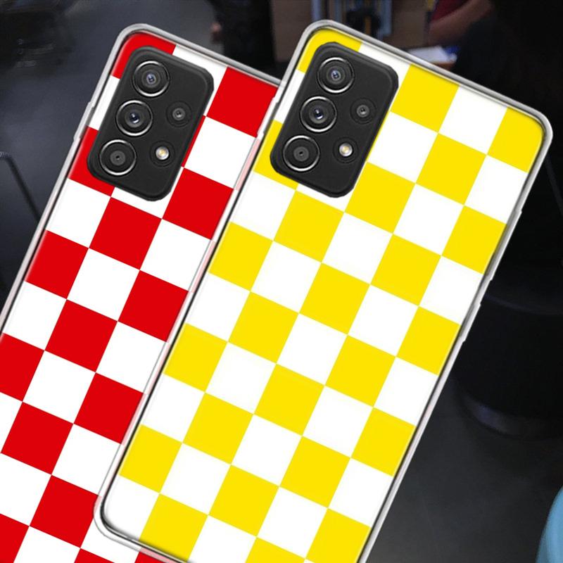 Retro Classic Chess Board Grid Phone Case for Samsung A54 A57 A37 A17 A14 A15 A12 A24 A34 A55 A35 A25 A52S A07 A05S A04S A22 A32