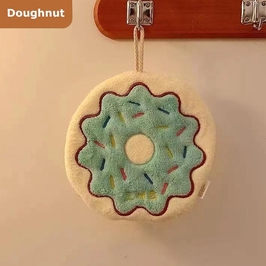 Cheese Coral Velvet Hand Wipes Cute Soft Absorbent Towel Kitchen Bathroom Bread Toast Slices Cookie Doughnut Hand Wipes