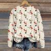 Women's Casual Long Sleeve Christmas Print Neck Pullover Sweatshirt Top