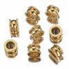 20pcs Hole 5mm Stainless Steel Spacer Beads Gold Color Hub Charm Loose Beads for Bracelets Necklace Leather Jewelry Making DIY