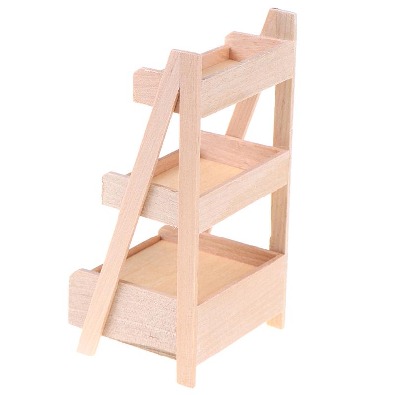 

1:12 Кукольный домик Деревянная полка Подставка для цветов Мини Модель мебели Игрушки