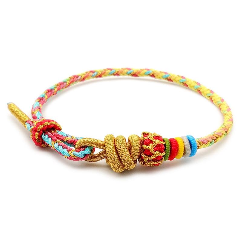Vynikající ručně pletené vícebarevné provázkové náramky Jednoduchý romantický náramek s dračím uzlem Dárek