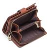 Johnature Portamonete da uomo con pochette multifunzione in pelle Crazy Horse vintage con cerniera solida e Hasp