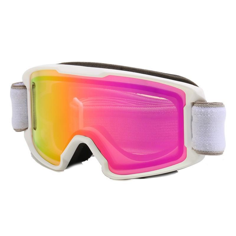 Children's ski goggles, double-layered, anti-fog, windproof, and sandproof, for outdoor sports, with colorful lenses, and can be fitted with