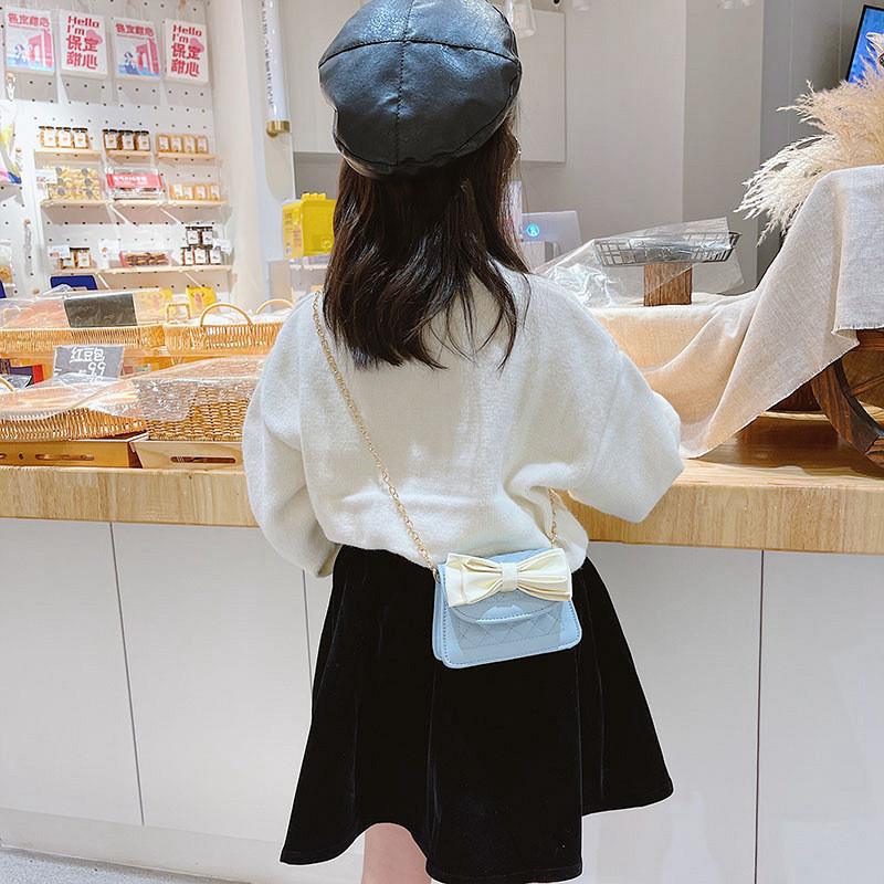 Fashionable Mini Pu Crossbody Bag For Kids With Stylish Bow And Waterproof Features