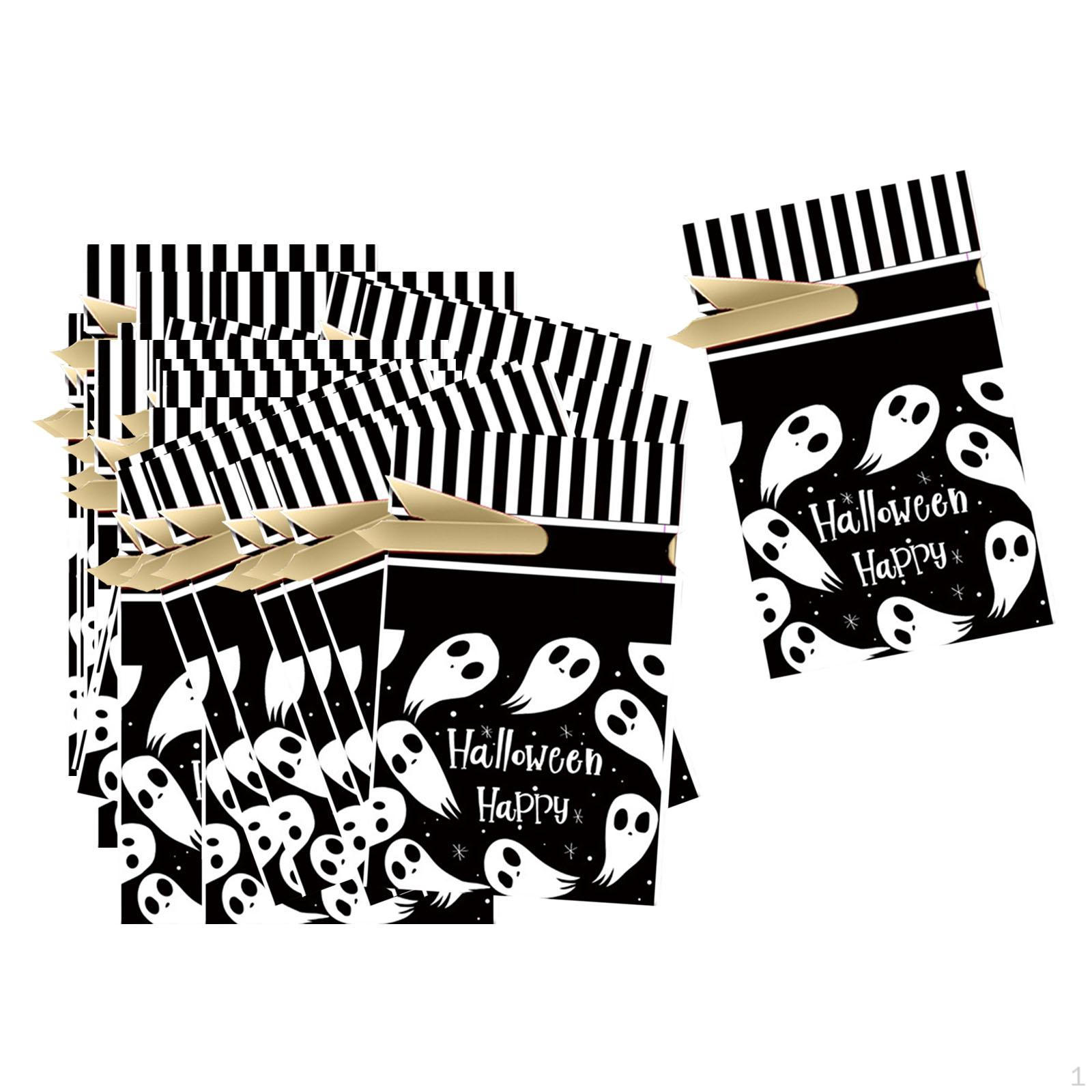 50 Pieces Halloween Gift Candy Pouch with Tags Treat Bags Sweet Container for Ornament Ghost
