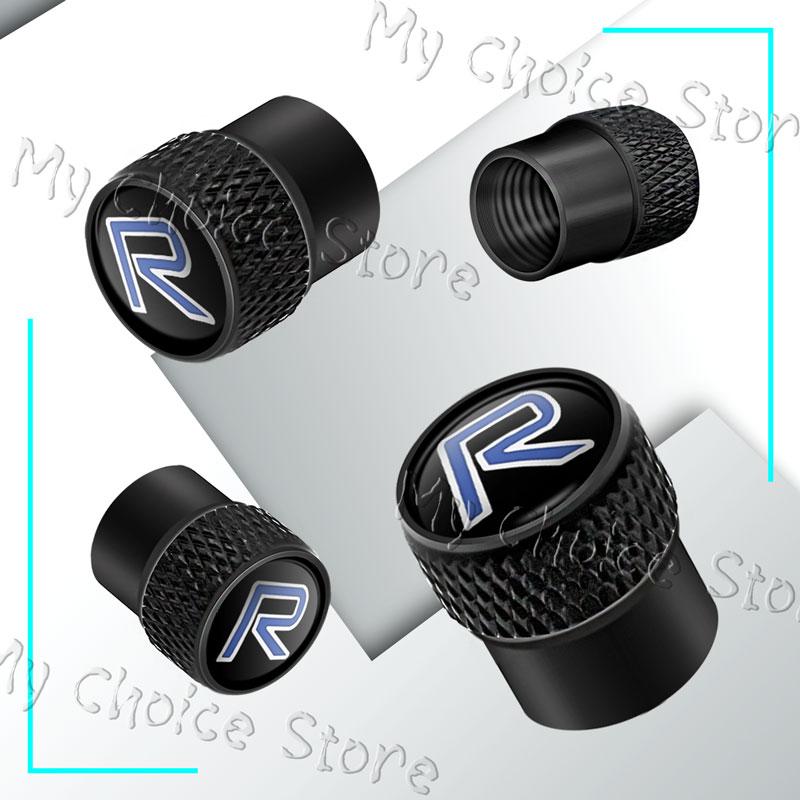 4Pcs R Design Logo Emblem Metal Car Tire Valve Caps Wheel Stem Air Dust Covers For Volvo V40 V60 XC40 XC60 XC90 C30 Accessories