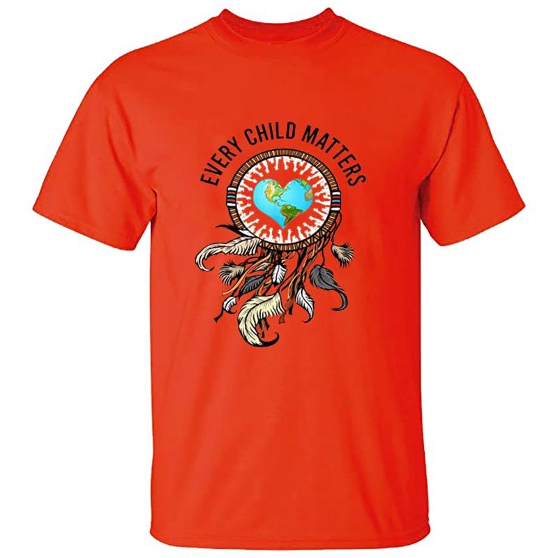 Every Child Matters Casual Printed Round Neck Loose Cotton Short Sleeved Top T-Shirts Unisex