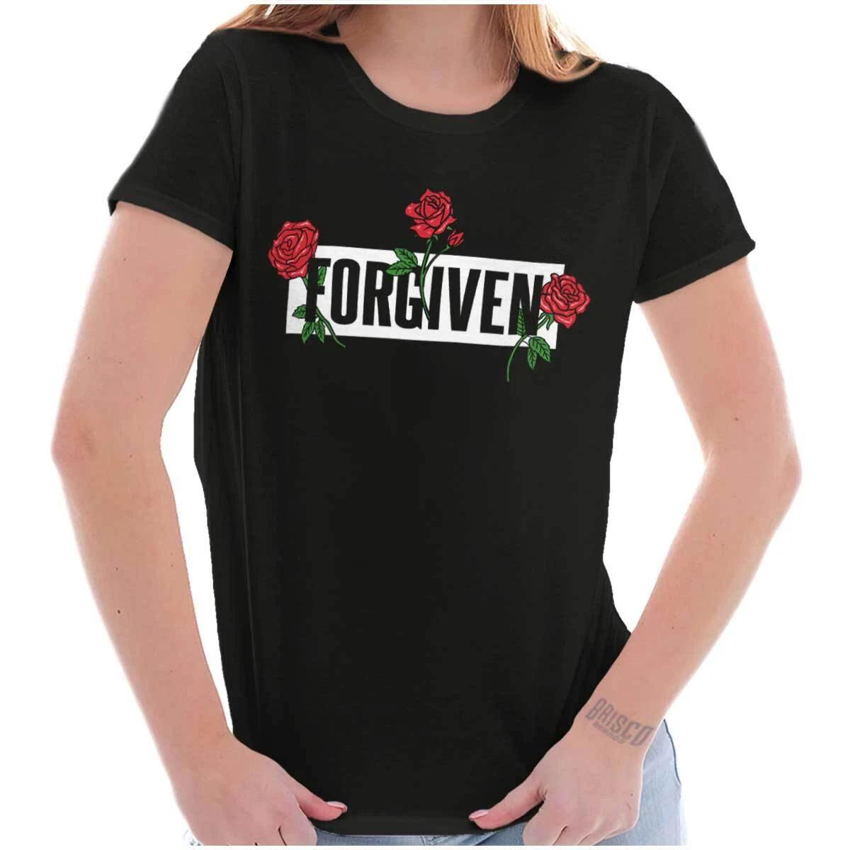 Cool Urban Streetwear Hip Hop Forgiven Roses Graphic T Shirts for Women T-Shirts M