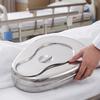 Bacinella da comodino riutilizzabile in acciaio inossidabile resistente per pazienti allettati