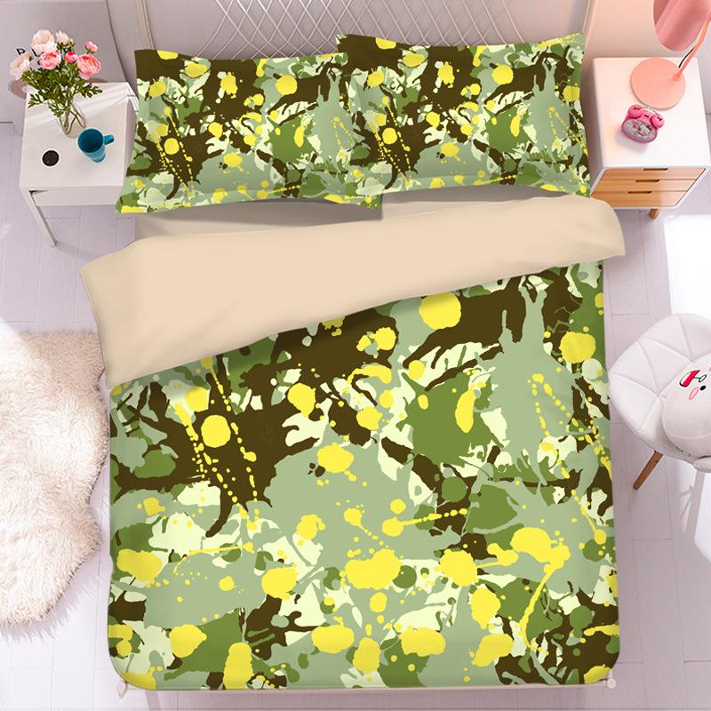 Camouflage 3D Printed  Bedding Duvet Cover Set and Pillowcase 75*50cm,Camo Pattern Comforter Cover for Teen Boys Girls Adults