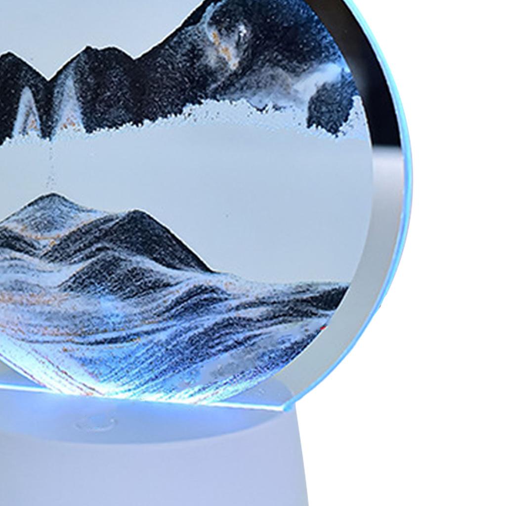 Sand Painting Table Lamp 7 Color 3D Hourglass Table Lamp Quicksand Painting Art Bedside Table Lamp