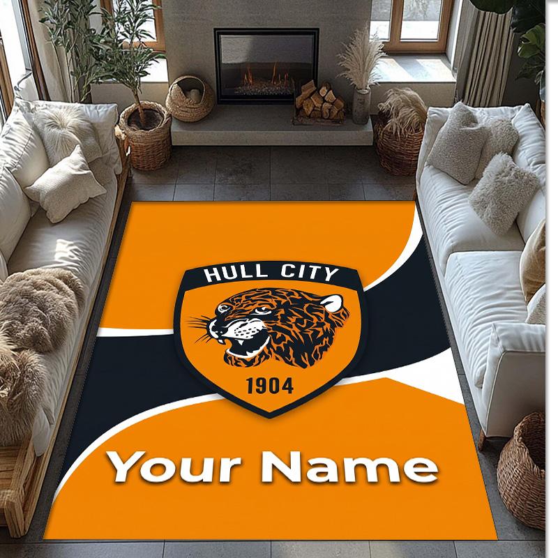 Hull City Printed Crystal Velvet Rug Non‑Slip Crystal Velvet Carpet For Sofa Bedroom Indoor Home Decoration