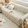 Tassels Sofa Towel Leaves Jacquard Seat Cushion Coveranti Slip Dustproof Full Cover Cloth Towel Chenille   Machine Washable Mat