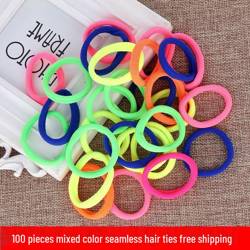 

Корейская резинка для волос высокой эластичности черного цвета с золотыми бусинами