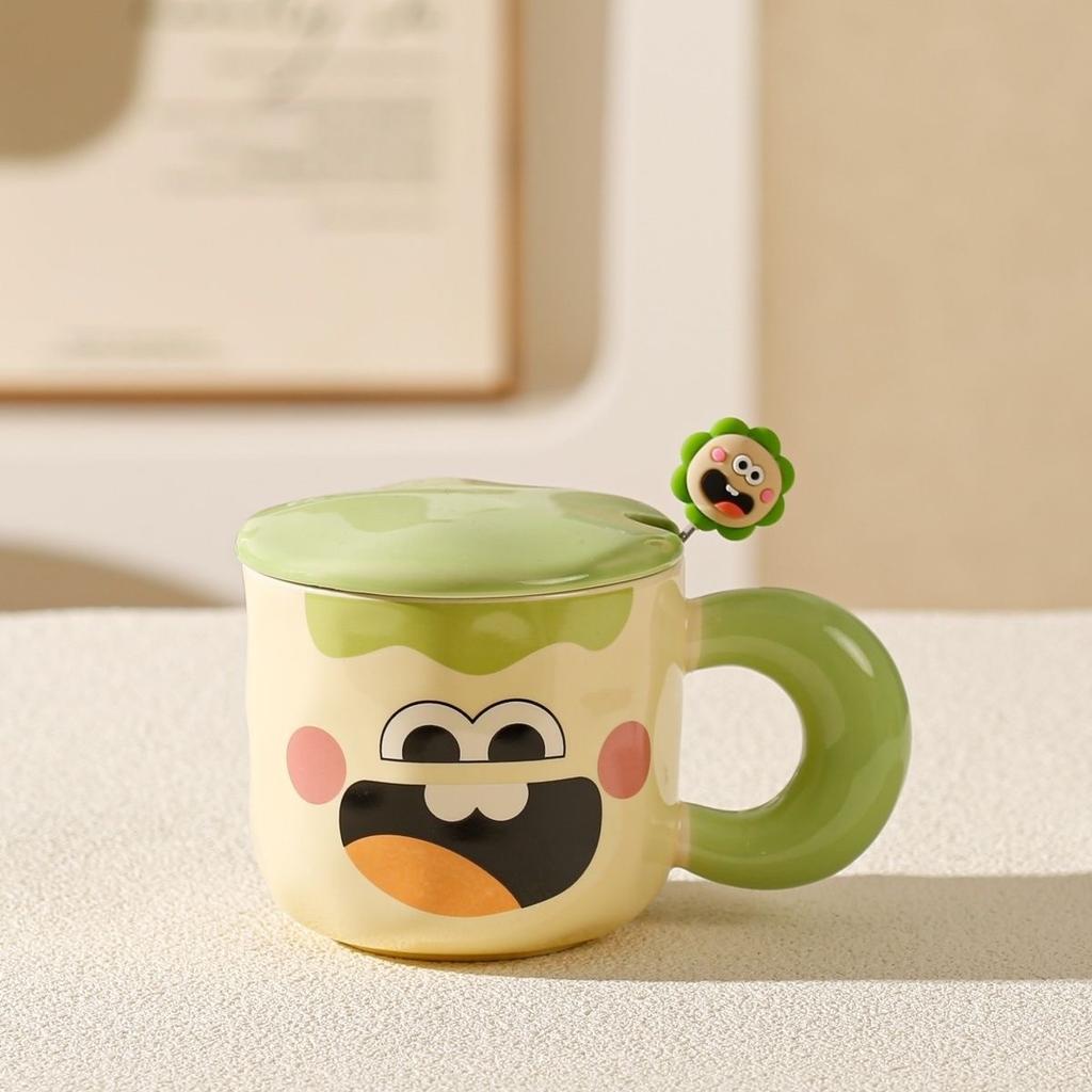 Cute and Cute Smiling Face Ceramic Cup Clown Funny Cute Water Cup Birthday Gift