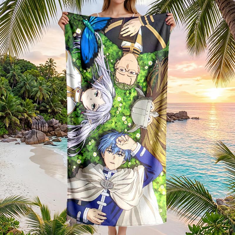 Frieren Fashion Beach Towel: Ideal for Summer Adventures Soft, absorbent and quick drying suitable for swimming and bathing