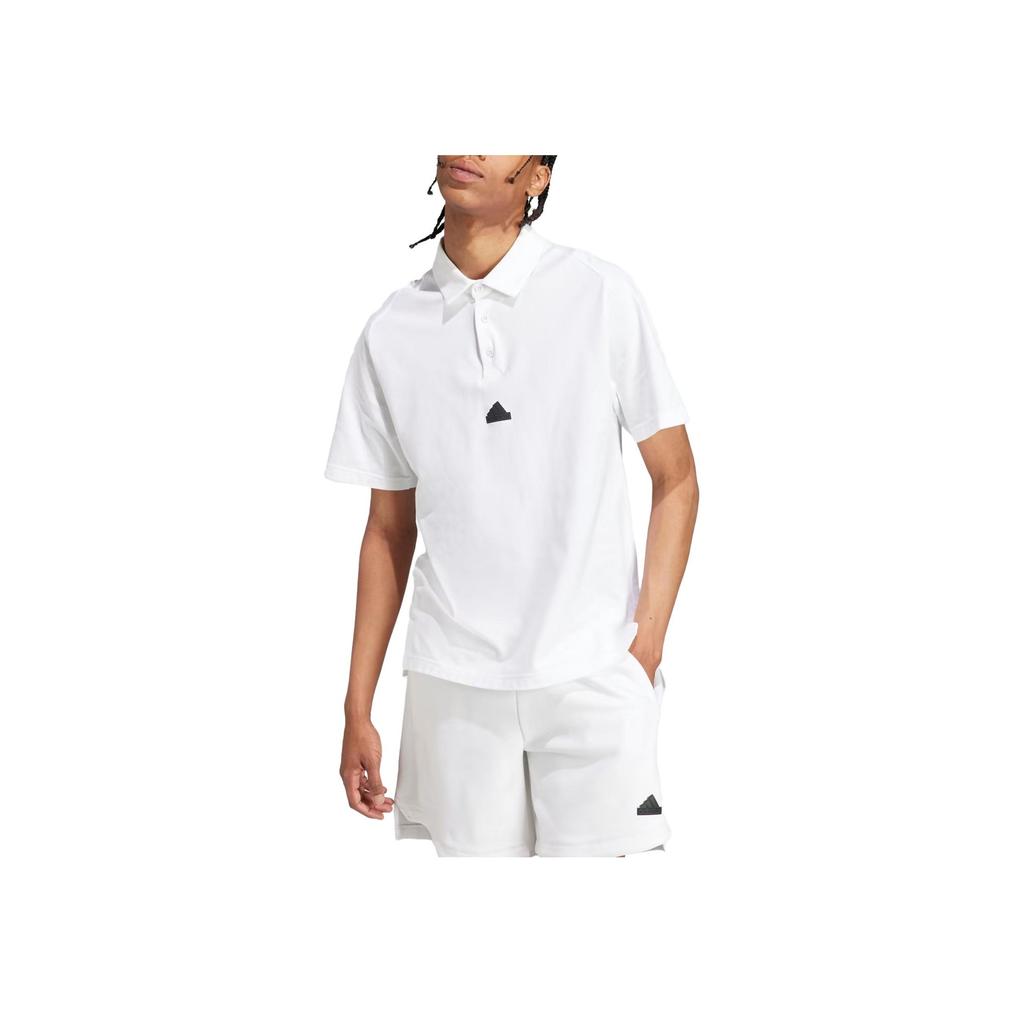 Adidas Z.N.E. Series Logo Patch Short Sleeve Polo Shirt Men Tops White IJ6136
