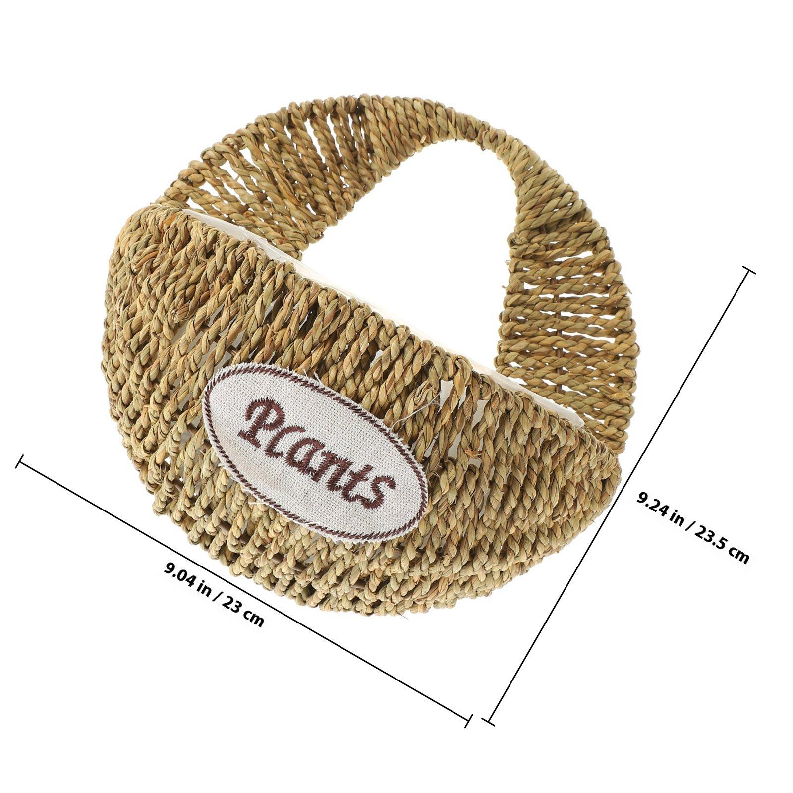 Handcrafted Woven Hanging Basket For Indoor Outdoor Plants Small Hanging Baskets Storage Decorative Planter бежевый