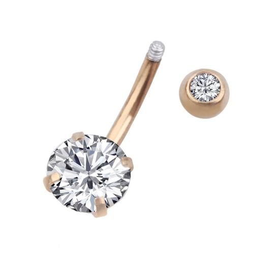 Mulheres Zircônia Cúbica Barra Umbigo Anel de Umbigo Joia de Piercing Corporal Presente