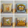 Vintage Beer Cushion Cover Peach Skin Pillowcase Fashion Home Decor Pillowcase Pillowcase