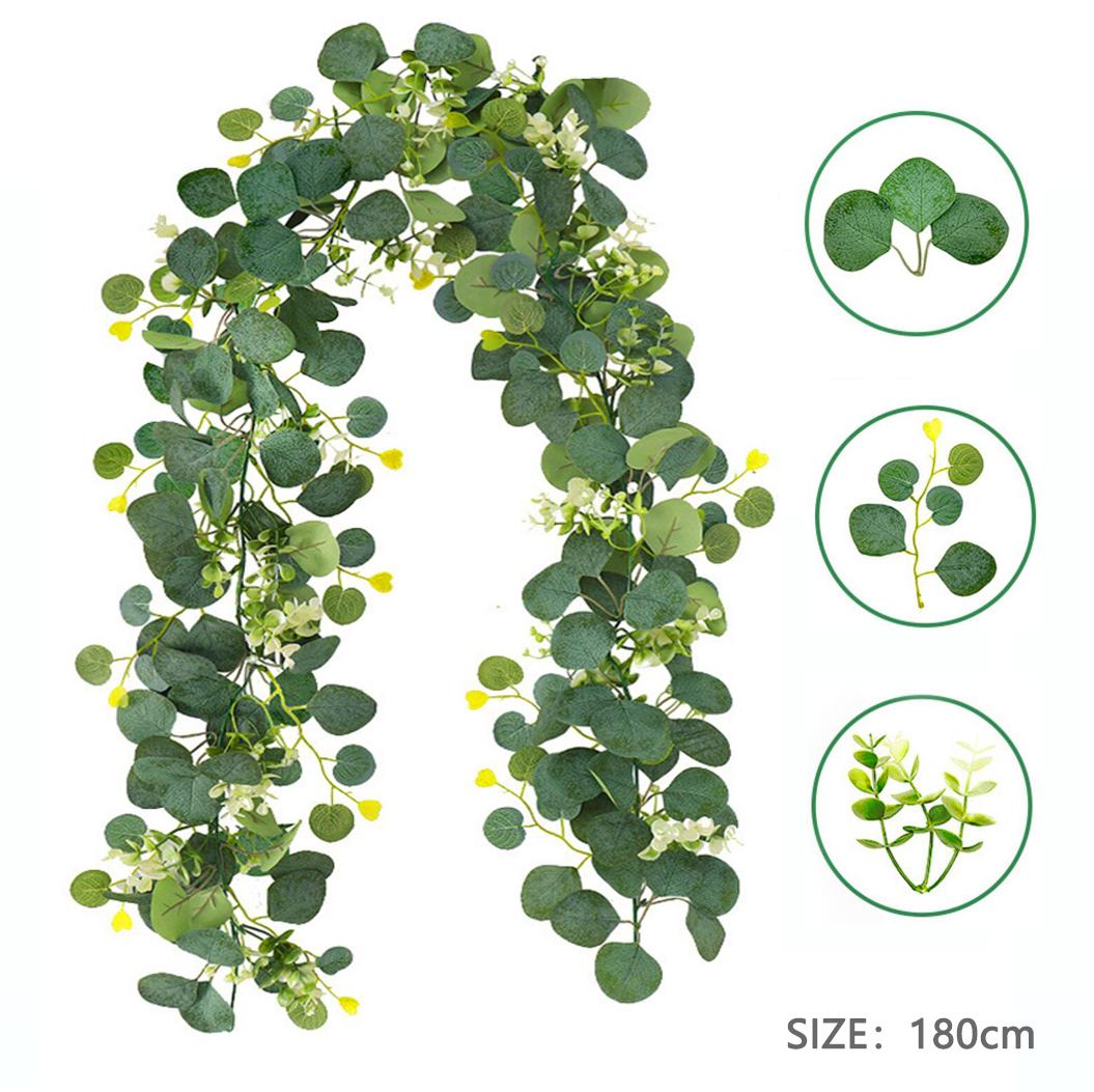 

180-200 см искусственный эвкалипт ротанг ива плющ настенная гирлянда для украшения домашней свадебной вечеринки