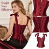 Women's Adjustable Double Strap Corset Top Shapewear with Boning and Lace-Up Back