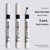 Black Acrylic Marker & Watercolor Brush Pen for Elementary Art - Washable & Layerable Colors for Kindergarten Drawing