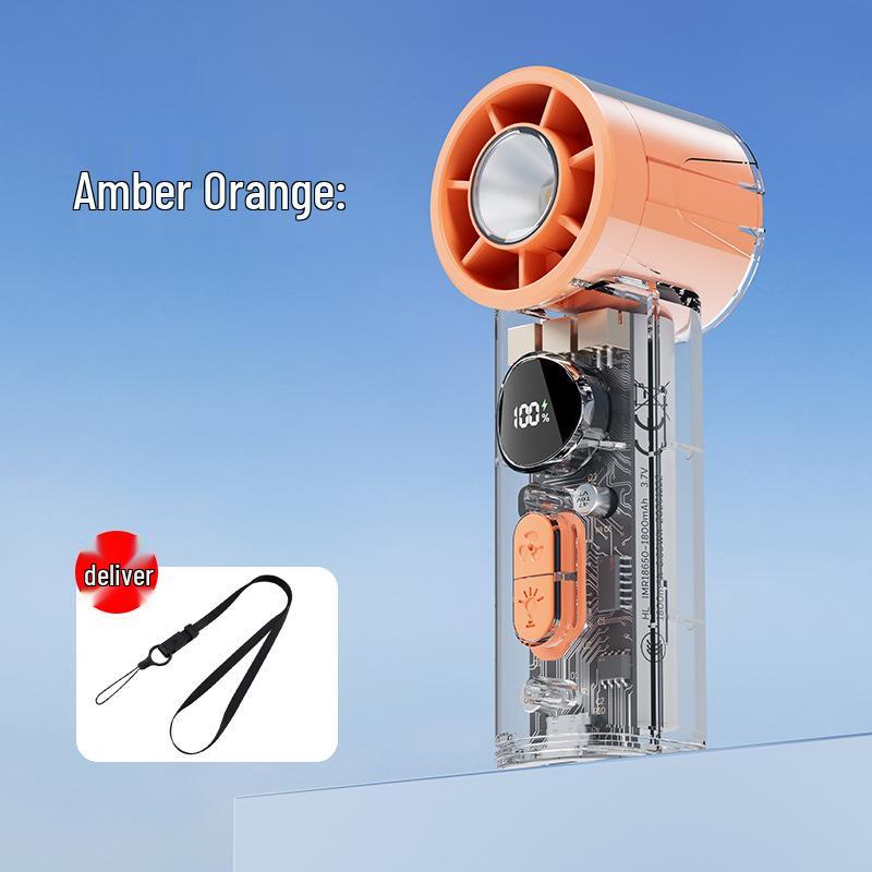26-Year Mini Handheld USB Fan with Long Battery Life, High Speed, Night Light & Powerful Outdoor Use. 11*4*2.5CM
