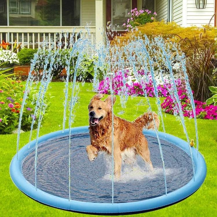 Sprinkler Pad: Verdickte PVC-Delfin- und Buchstaben-Design-Kinder-Außen-Wasserspielmatte, Haustierfreundlich