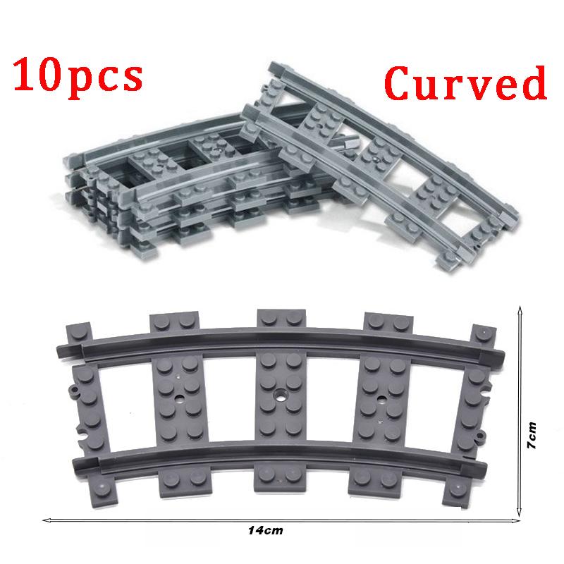 Non-Toxic City Train Parts Tracks Train Station Bricks Railway Buffer Stop Model Rails Straight Curved Railways Building Blocks Moc Toys