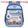 Capybara Cute Cartoon Pattern Children Large Capacity Backpack For School Use