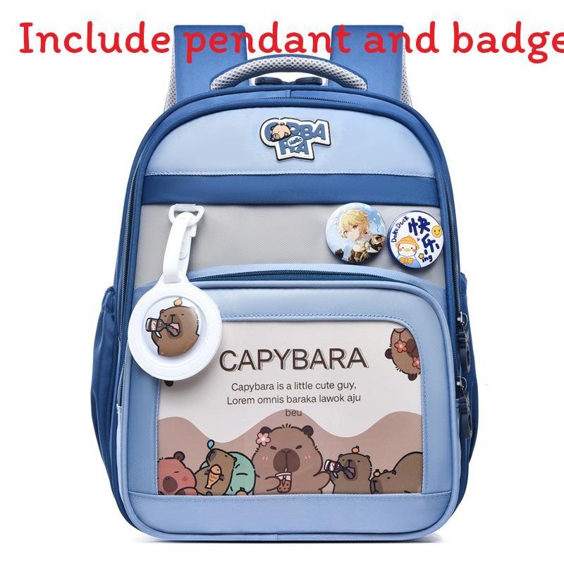 Capybara Cute Cartoon Pattern Children Large Capacity Backpack For School Use