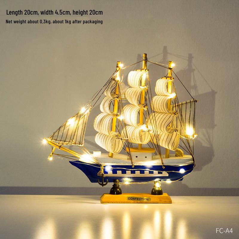 Smooth Sailing Boat Model: Desktop & Bookshelf Ornament for Home Decor