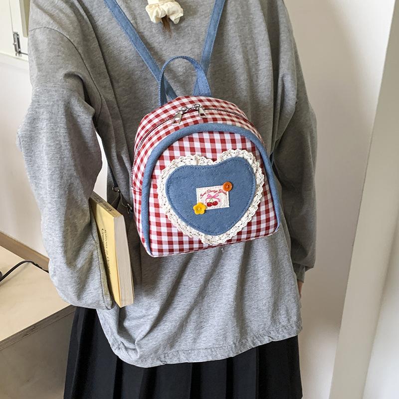 Kleiner Rucksack Damen 2025 neuer Rucksack Mini Casual Mode Karomuster Reise vielseitige Handtasche