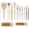 Premium-12 PCS Pottery Glaze Brushes Set With Goat Hair & Brush,Professional Soft Bristle For , Clay, Acrylic Painting
