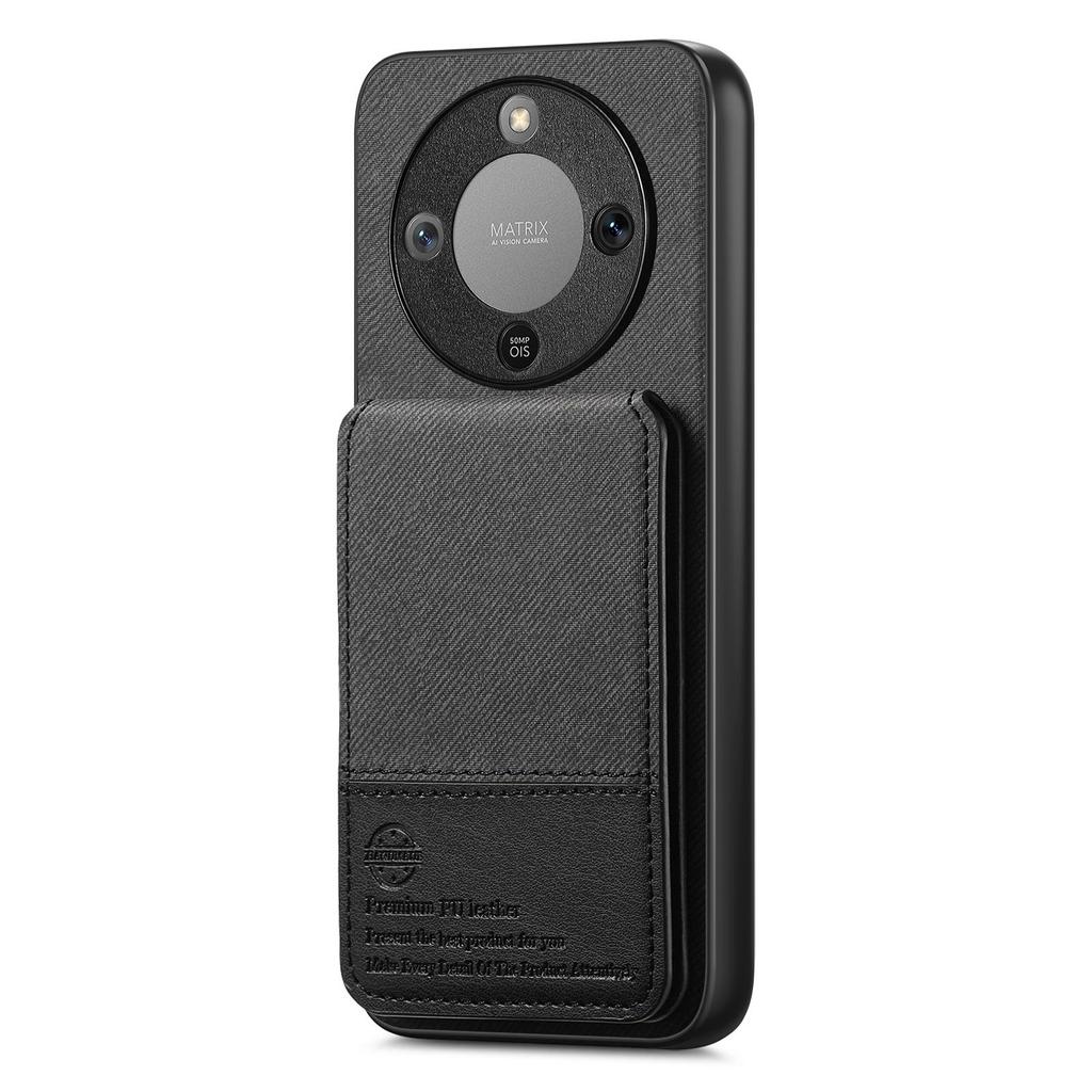 Phone Case For Honor Magic8 Lite 5G / X9d 5G / X70 5G Cloth Texture Leather + PC + TPU Cover with RFID Blocking Card Holder