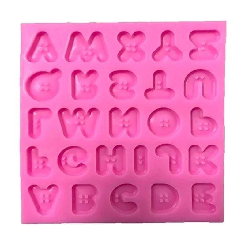 Letter Mold  Button Decoration Mat Cake Mold Bakeware Baking Alphabet Fondant Silicone Mold  Decoration Tools