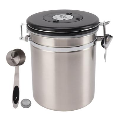 1.5L Coffee Canister Coffee Container with Scoop Date Tracker Stainless Steel Versatile Airtight