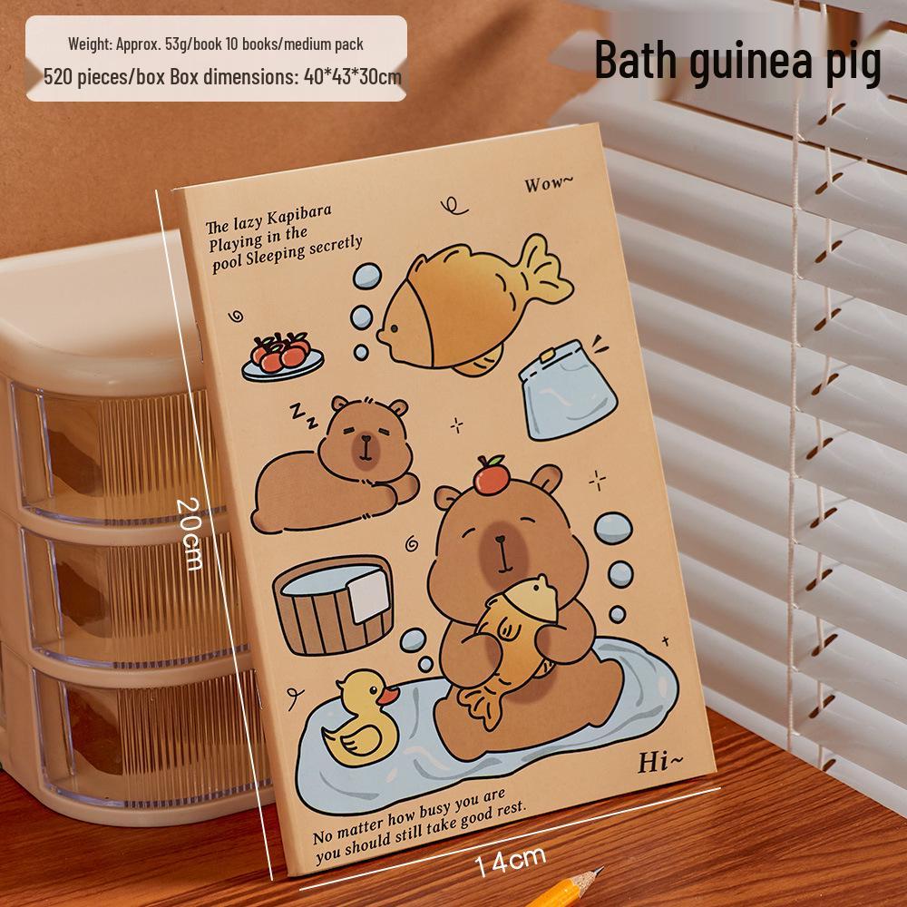 Capybara Spiral A5 Notebook - Cute Cartoon Lined Journal