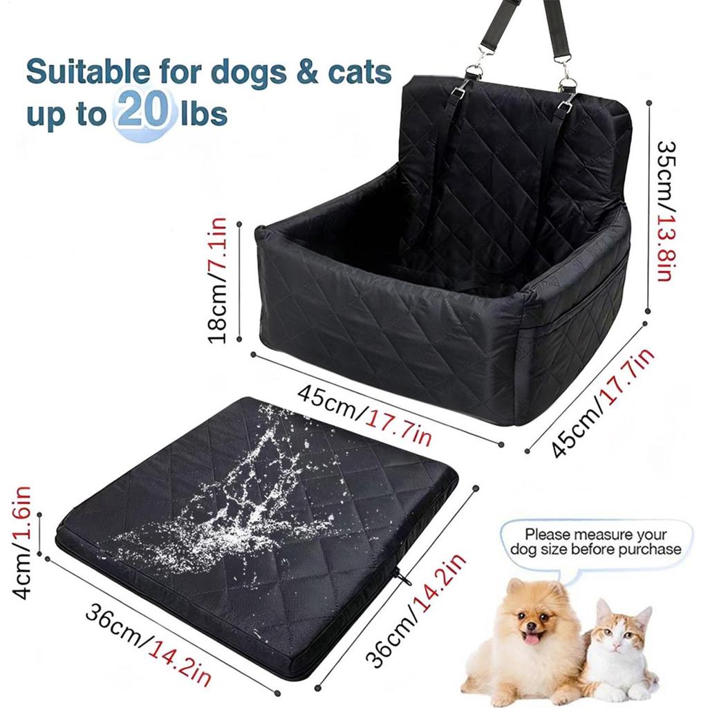 Car Seat For Dogs Washable Carrier With Safety Belt Portable Pet Car Front Seat Bed For Doggy Kitten Small Large Breed Travel
