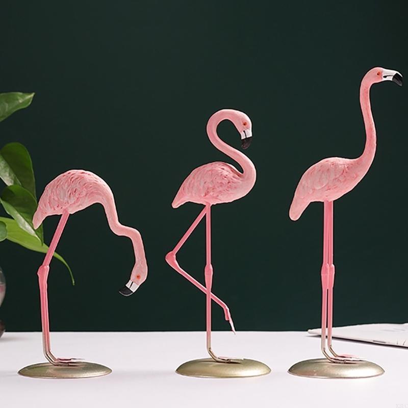 Flamingos Decoration Animal Sculpture, Resins Tabletop Figure for a Touch Charm X3UC