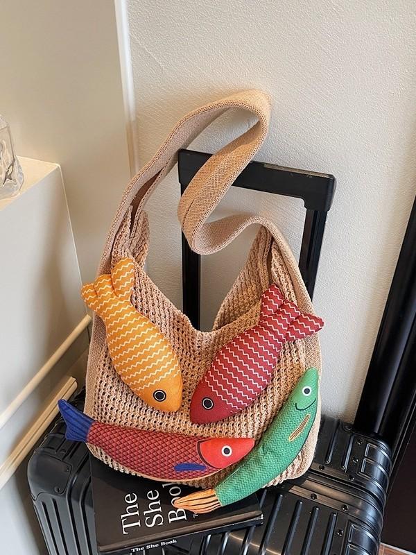 Cotton Large Capacity Tote Bag For Women With Open Top And Inner Card Pocket For Daily Use