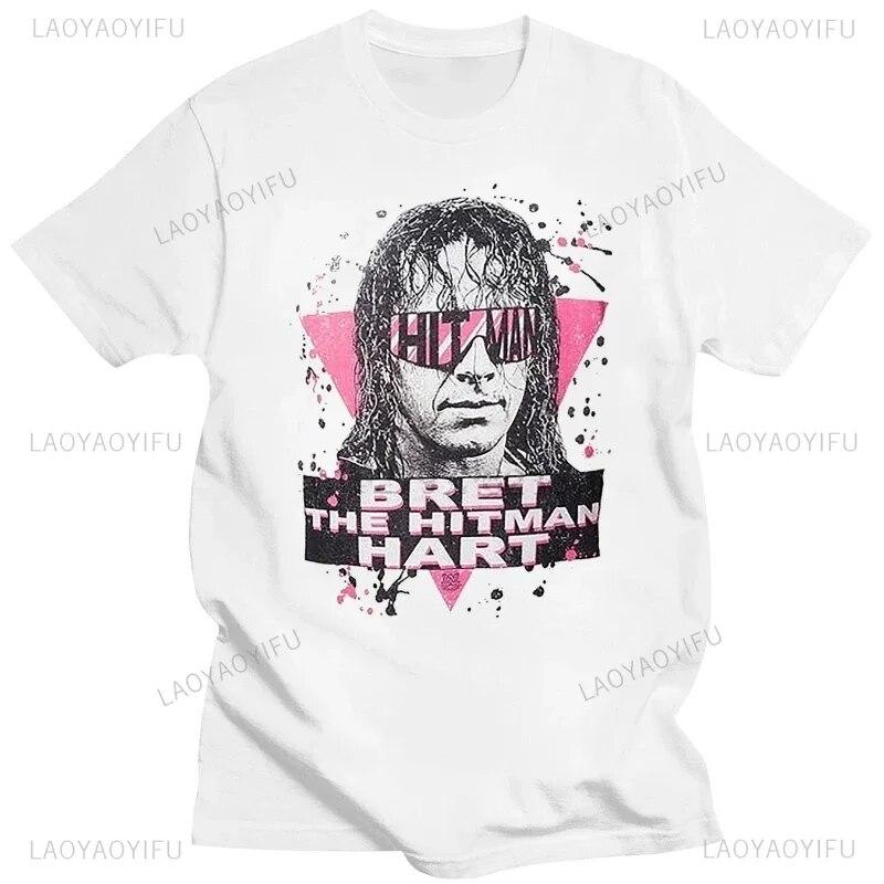 

Новое поступление, футболка с принтом Bret The Hitman Hart, модная повседневная свободная и дышащая одежда унисекс, уличная хипстерская женская футболка