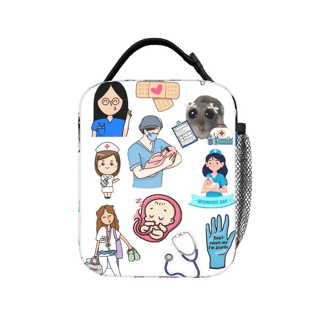 Enfermera En Apuros Medical Nurse And Doctor Lunch Bag Lunch Box Child School Cooler Bag Casual Oxford Thermal Tote Handbags
