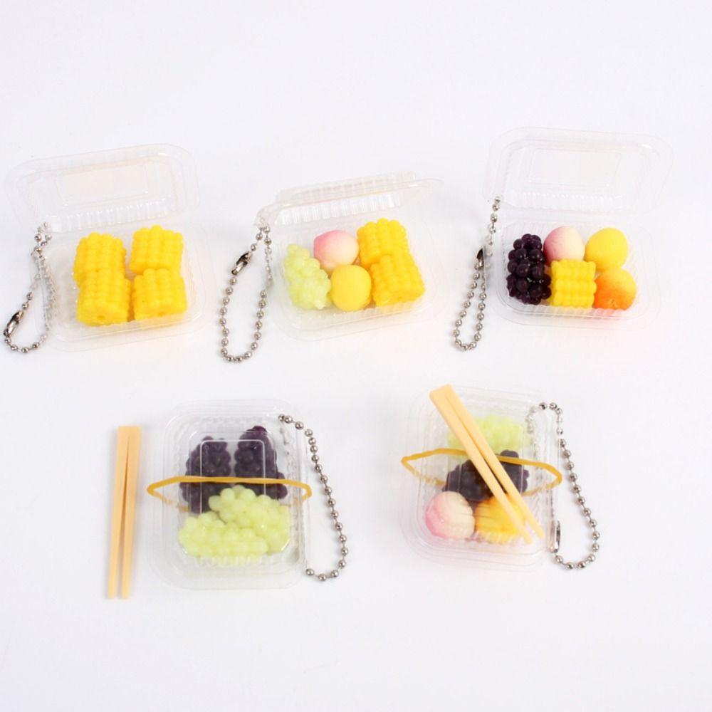 Simulation Simulation Fast Food Box Keychain Fast Food Box Model Pendant  Female Lady Girl
