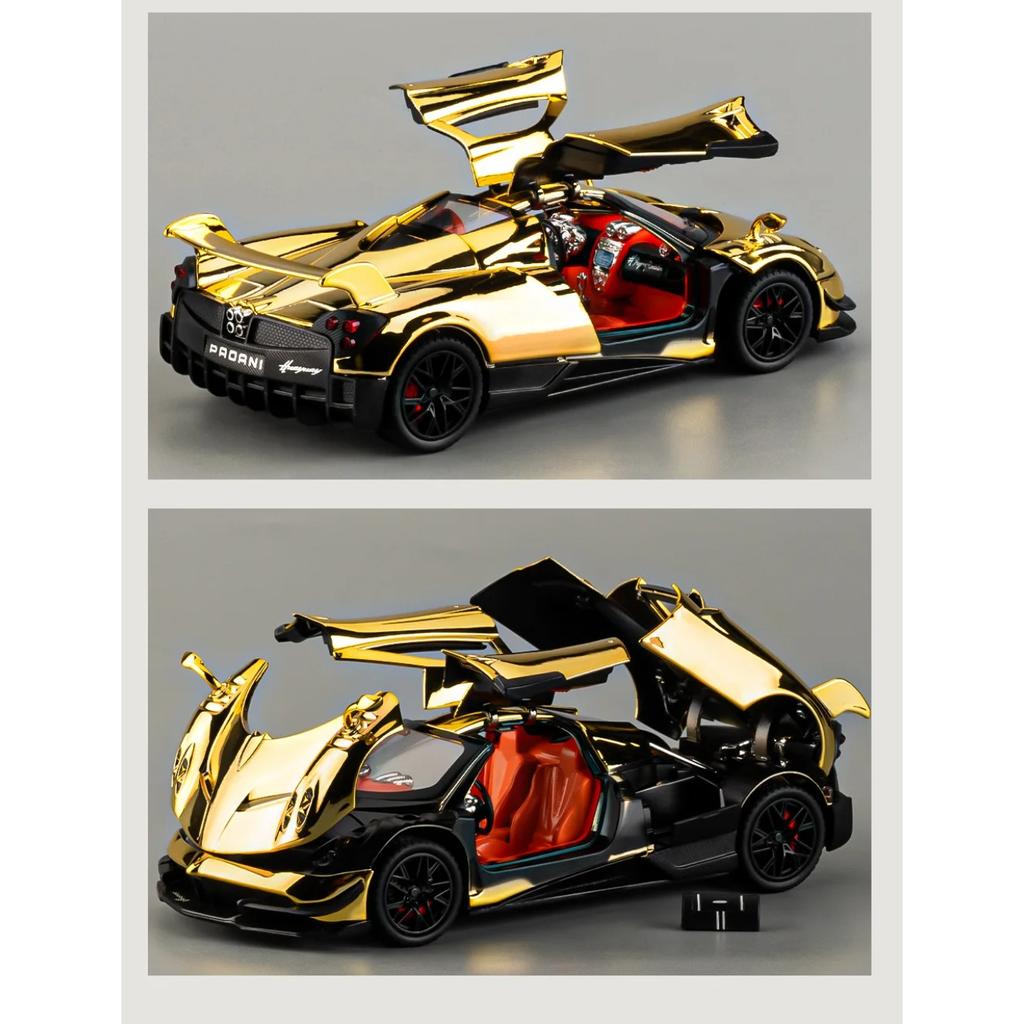 1/24 Pagani Huayra BC Supercar Legierungsauto Diecasts & Spielzeugfahrzeuge Metallspielzeugauto Modell Sound und Licht Sammlung Kinderspielzeug