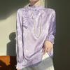 2024 Spring/Summer Women's Chinese Style Satin Jacquard Stand Collar Shirt